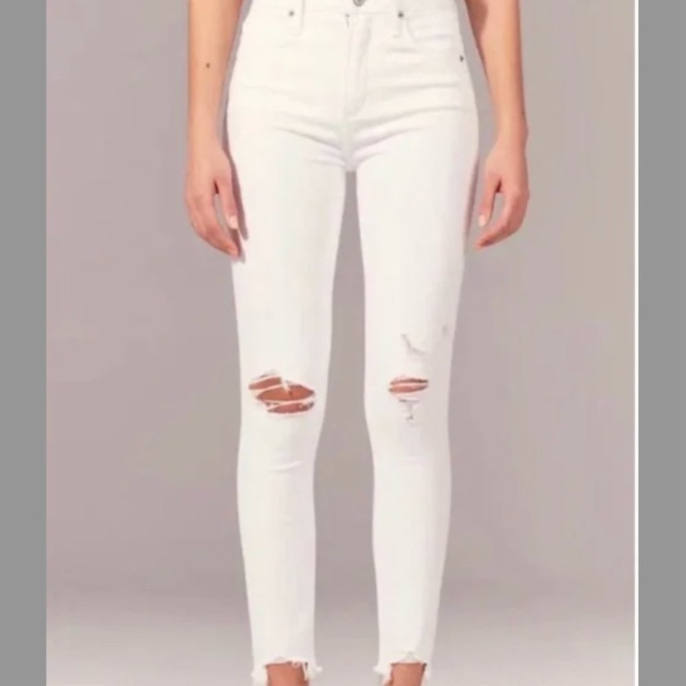 Abercrombie & Fitch Harper Super Skinny Women's White Jeans